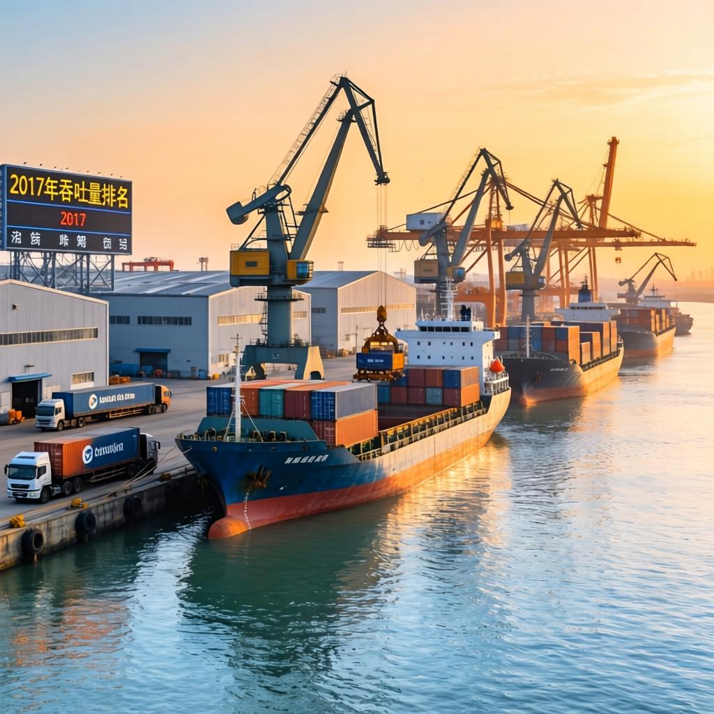 2017年度内河港口货物吞吐量排行(图1)