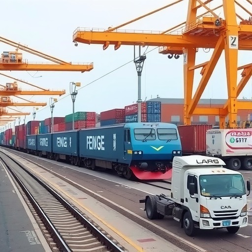 “德国曼海姆港—重庆果园港”班列抵达重庆(图1)