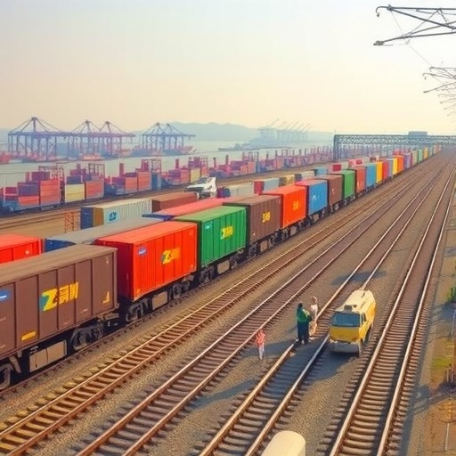 诸暨东—宁波舟山港海铁联运专列在诸暨东站货场首 发(图1)