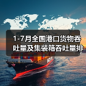 1-7月全国港口货物吞吐量及集装箱吞吐量排名（图2）