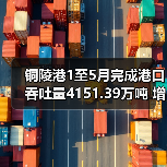 铜陵港1至5月完成港口吞吐量4151.39万吨 增长10.67%（图3）