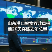 山东港口货物吞吐量提前26天突破去年总量,创历史新高(图1) 山东港口货物吞吐量提前26天突破去年总量,创历史新高(图1)