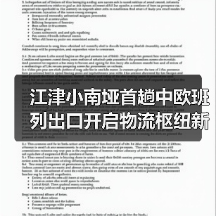江津小南垭首趟中欧班列出口开启物流枢纽新篇章