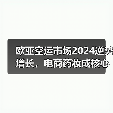 欧亚空运市场2024逆势增长，电商药妆成核心推力（图3）