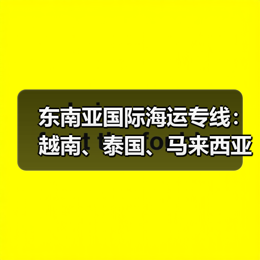 东南亚国际海运专线:越南、泰国、马来西亚港口清关避坑指南(图1) 东南亚国际海运专线:越南、泰国、马来西亚港口清关避坑指南(图1)